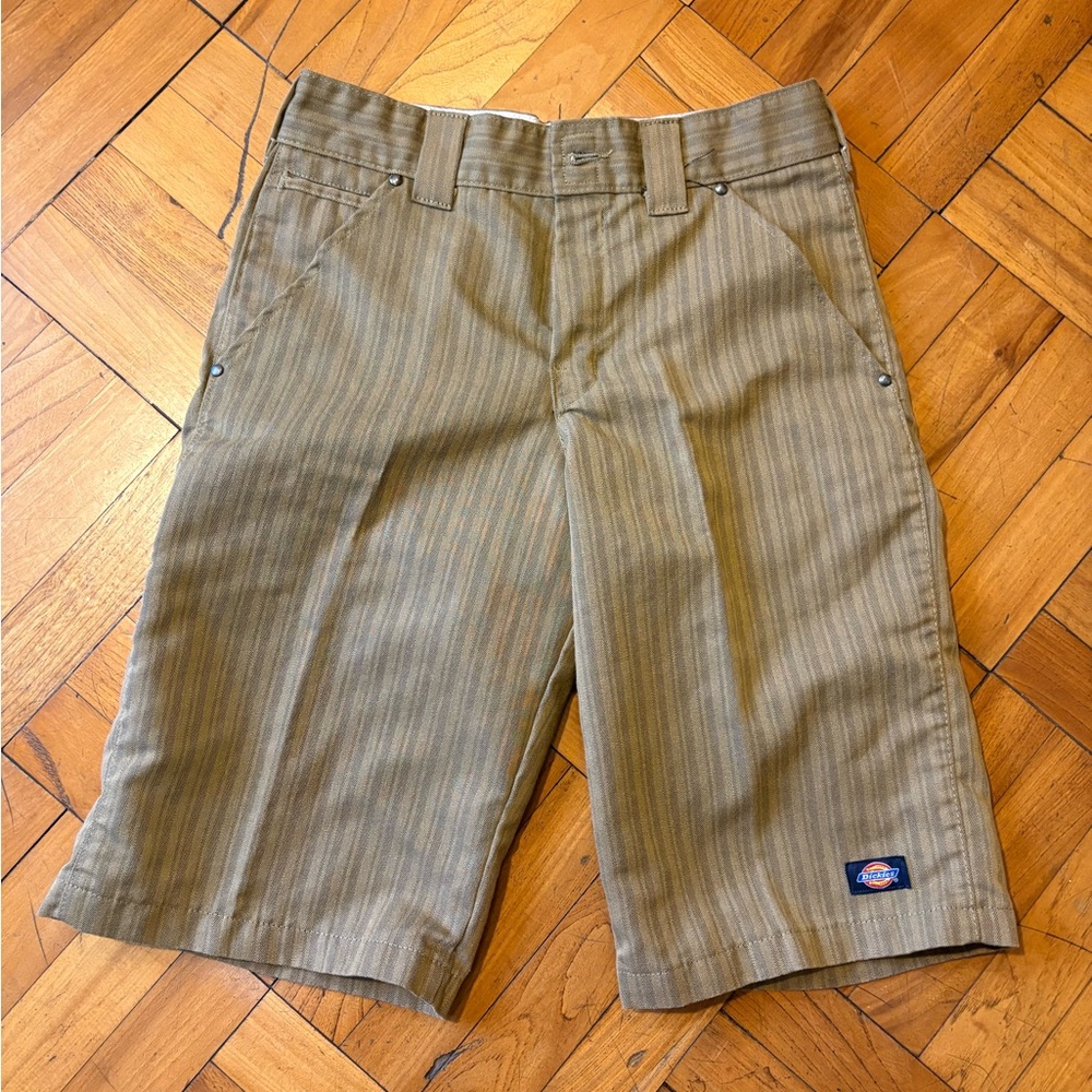 Dickies Tan and Black Striped Shorts